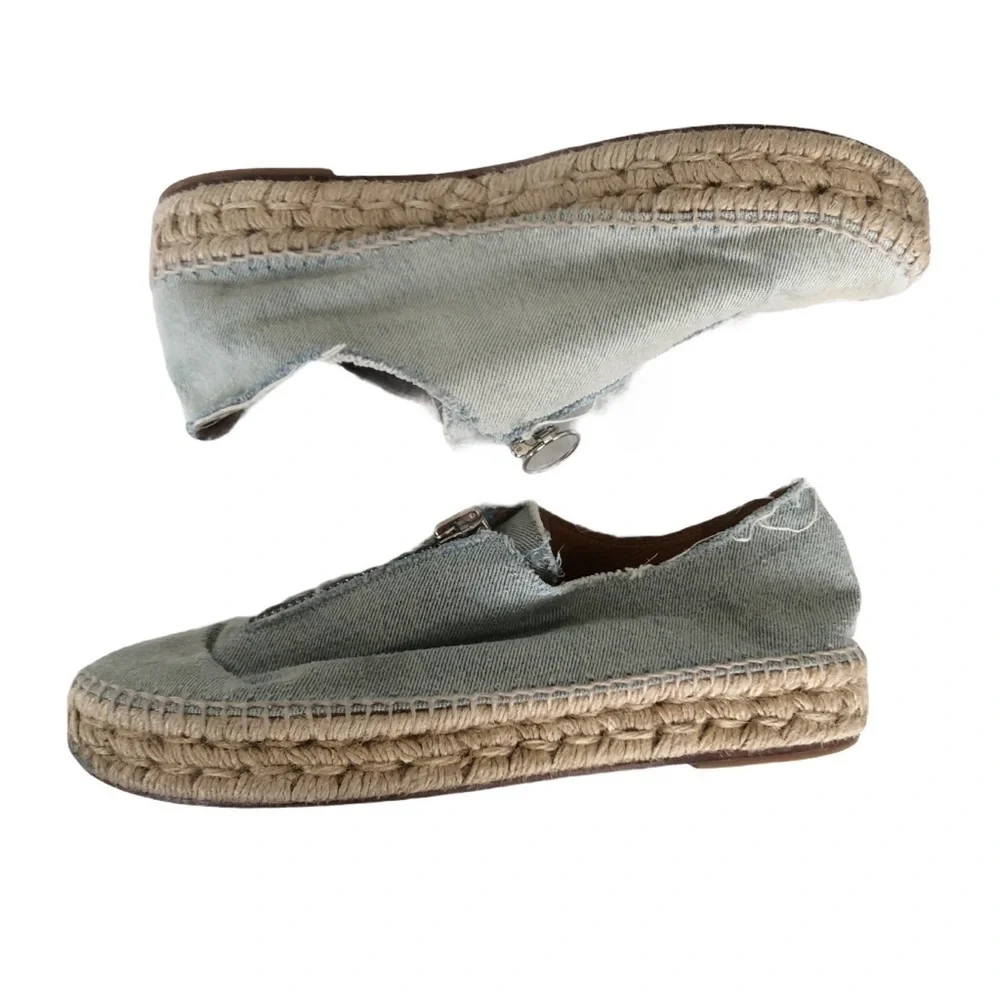 Alexander Wang Devon Light Wash Denim Espadrilles